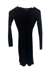 knit dress prettylittlething size XS black long sleeve viscose blend womens