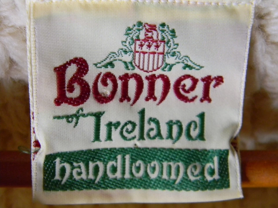 Suéter pesado Bonner de lana pura blanco roto telar a mano para hombre hecho en Irlanda 44 Foto 4 de 4