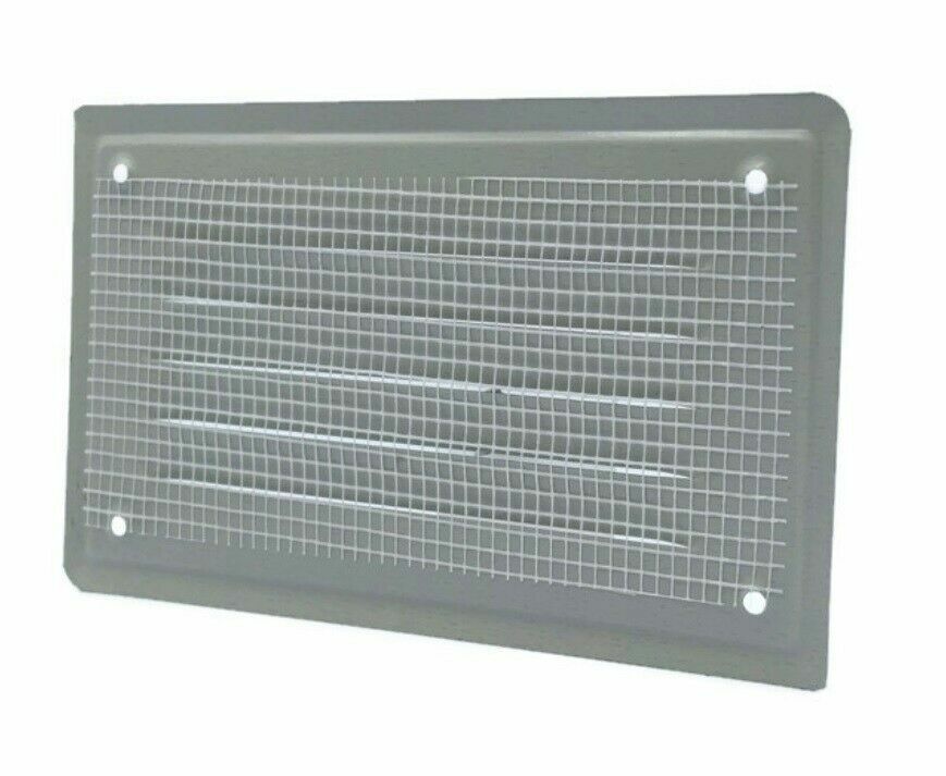 Braunes Lüftungsgitter Mit Fliegengitter Aus Metall - 165 Mm X 100 Mm