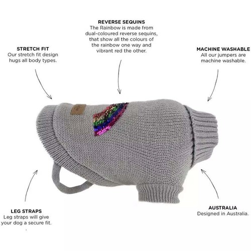 Huskimo Rainbow Knit Jumper- Unisex - Foto 2 di 6
