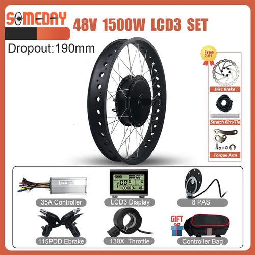 Ebike Fat Tire Conversion Kit 48V 1500W Rear Cassette Hub Motor Wheel 20 24 26In - Picture 10 of 34
