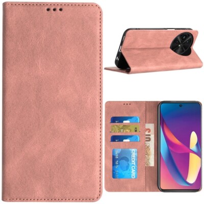 For TCL 50 XL 50XL 5G Vegan Leather Case ID Card Money Holder Magnetic Closure