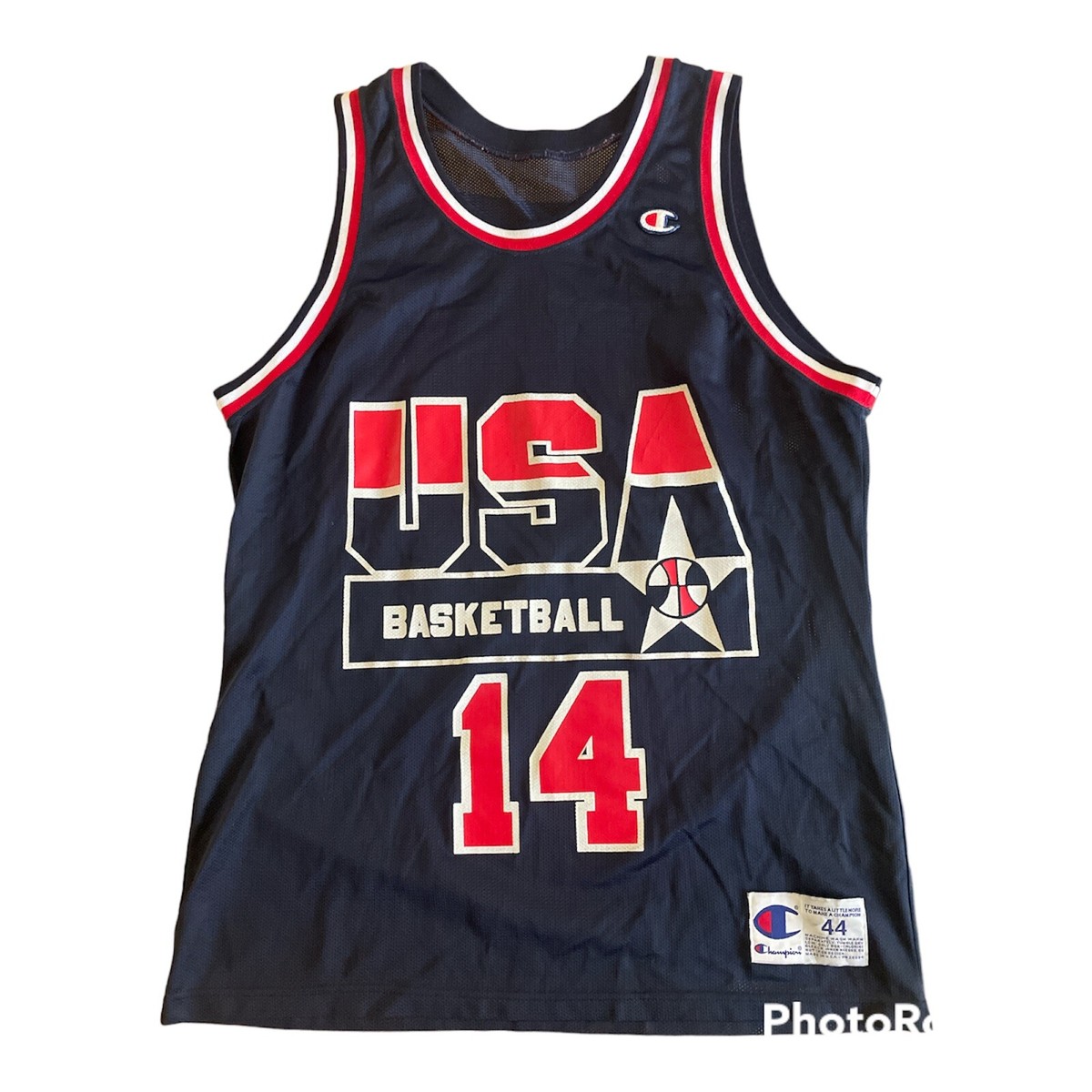 ALONZO MOURNING オーセンティックジャージ Vintage 90s Champion Team USA Olympics Alonzo Mourning Blue