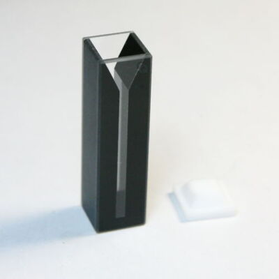 Micro Quartz Cuvette, Black wall, PTFE cover, 0.7ml,10mm light path,Light W=2mm