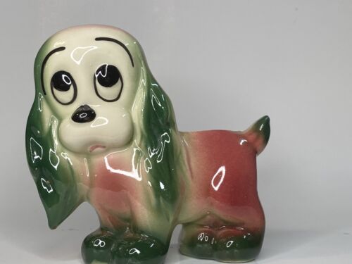 Hull Pottery Dog Pink Puppy Planter Big Sad Eyes Cocker Spaniel 1950s Vintage - Picture 4 of 23