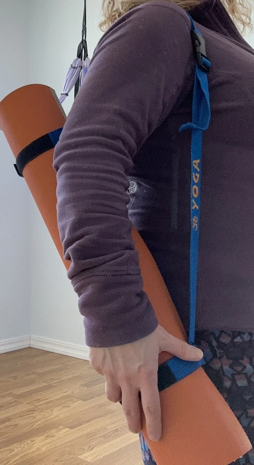 Yoga Mat Harness YELLOW Sling Carrier Strap Buckling Waist Shoulder Luggage - Image 3 of 4