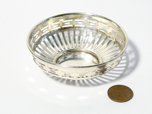 1919 Little Sterling Silver Bon Bon Dish / Bowl with Openwork Pattern #ESK25 - Picture 2 of 7