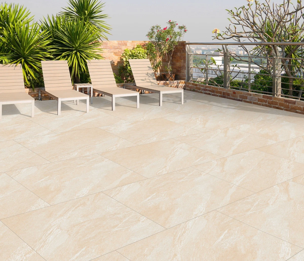 Beige Anti Slip Outdoor Tiles Matt 20MM Porcelain 60X90Cm Floor Tiles Sample Cut