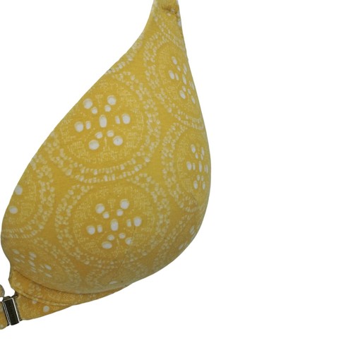 Cacique Boost Plunge Front Close Clasp Underwire Bra Size 42D Yellow Strappy - Picture 2 of 12