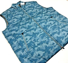 johnnie-O Military Army Blue Camo Lightweight Insulated Puffer Golf Jacket Vest