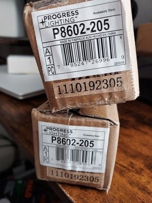 Progress Lighting Stem Extension Kit in A Soft Gold Finish, P8602-205 lot of 2