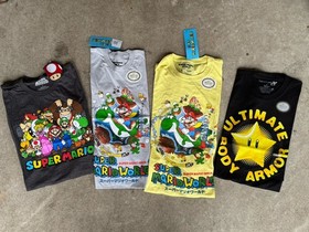 Vintage Nintendo NES Super Mario Yoshi Game System T Shirt Large Lot Of 4