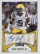 Kary Vincent Jr. signed football card (LSU) 2021 Leaf Draft Rookie RC #BAKVJ