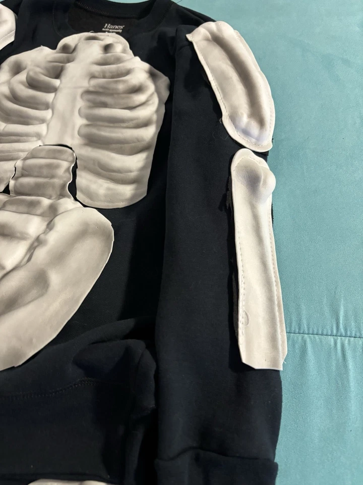 Niños Rayos X Esqueleto Halloween Disfraz Mono Máscara Guantes Talla Grande (12-14) Foto 4 de 4