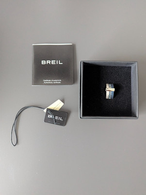Breil Ring Stahl stainless Steel Swarovski Elements wie neu blau Silber