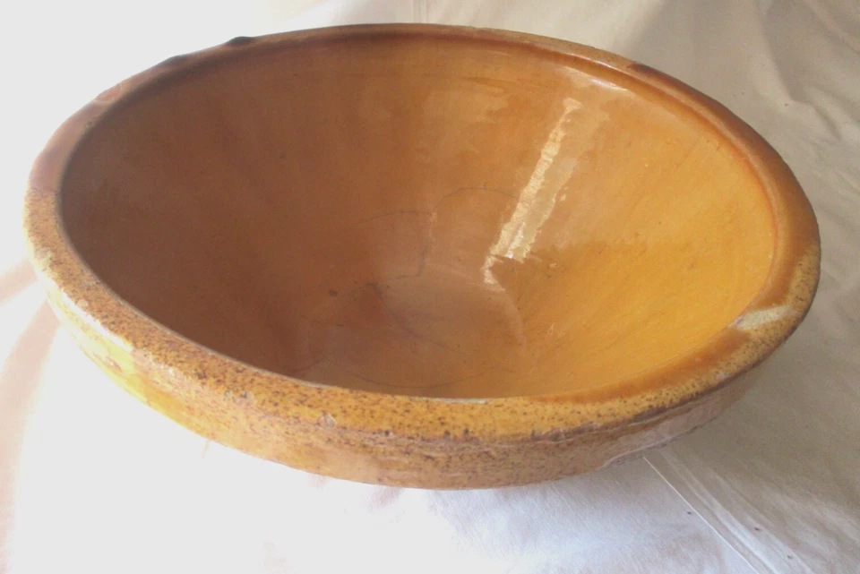ANCIEN TIAN GRESALE TERRE CUITE VERNISSEE JAUNE PROVENCE MIDI  - Photo 4/4