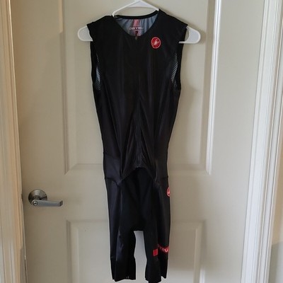 Castelli Rosso Corsa トライアスロンウェア　上下 Castelli Rosso Corsa Men's Sleeveless Triathlon Suit Full Zip