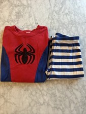 HANNA ANDERSSON Spider-Man Blue Striped Organic pajamas Size 150 Us 12 MARVEL