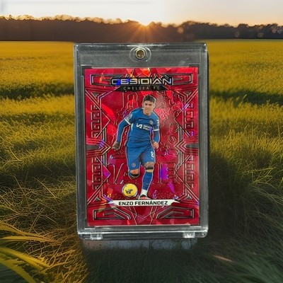 2023-24 Panini Obsidian Soccer Chelsea Enzo Fernandez Red Crystal