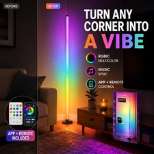 Corner Floor Lamp with RGBIC LED Design