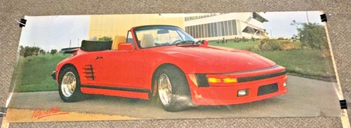 Rare HTF Porsche 930 Turbo Slantnose Poster 1986 Walter Swarthout 74"x26"
