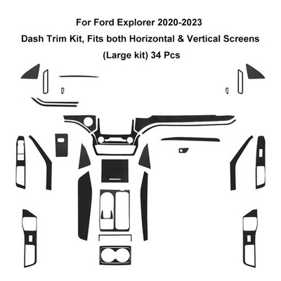For Ford Explorer 2020-2023 Carbon Fiber Interior Full Set Kit Panel Cover Trim