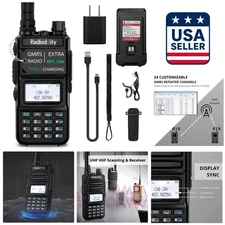 USB Rechargeable Water Resistant GMRS Handheld Radio - 5 Mile Range, 1 Pack