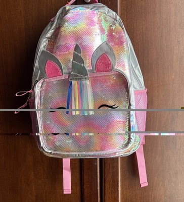 Cat & Jack 16  Flip Sequin Pink Unicorn Backpack Kids NWT NEW Fast Free Shipping