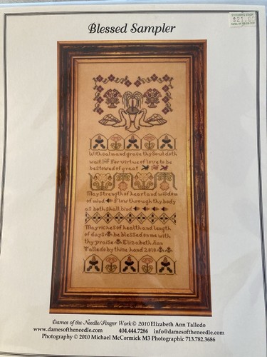 Dames of the Needle Cross Stitch Pattern BLESSED SAMPLER 2010 NEW! - Picture 2 of 5