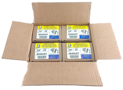 CASE OF 100 Arlington 4040AST Duplex MC Cable Connector With Insulated Throat