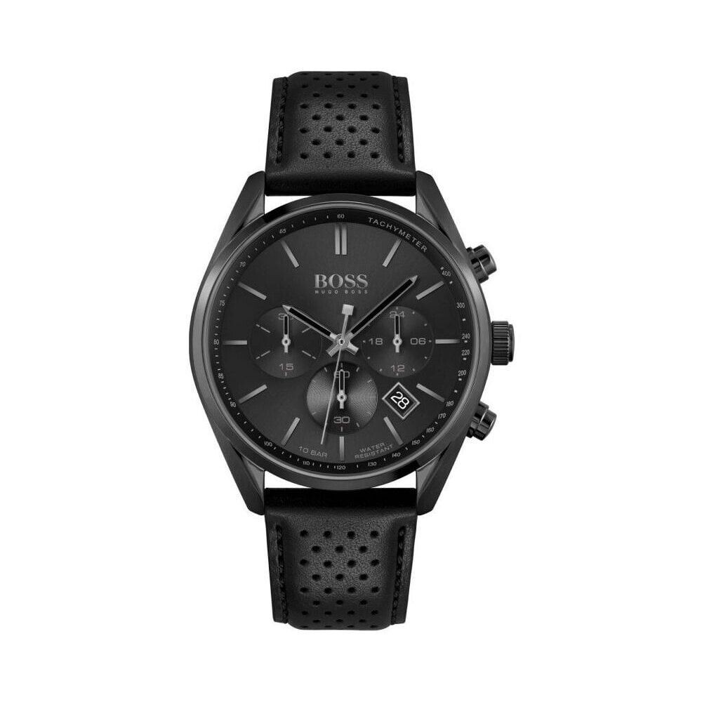HUGO BOSS MEN'S CHAMPION CHRONO WATCH HB1513880 BLACK DIAL