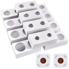 600pcs Coin Holders Cardboard Coins Flips 2x2, 12 Size Collection Supplies Al...