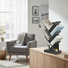 5-Shelf Tree Bookshelf, 5 Tier Floor Standing Bookcase for CDs/Magazine/Books...