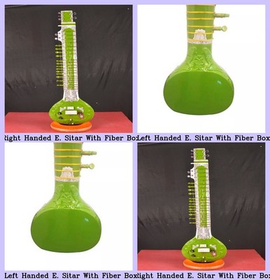 Hand Paint Tun Wood Indian Musical Green Right Handed & Left Handed Electric Tra