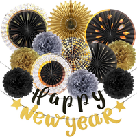 Sunbeauty Silvester Deko 2026 Neujahr Silvesterdeko Happy New Year Girlande Tisc