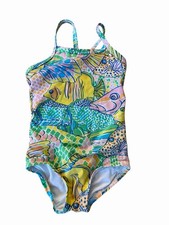 Lilly Pulitzer Toddler Size 2 Y2K Swimsuit Tropical Fish Print One Piece