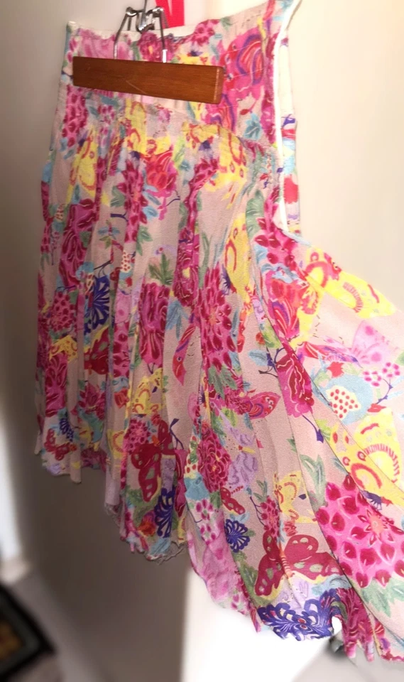 Vintage Akira Isogawa 1990s Silk Skirt — Floral & Butterfly Print Collector piec - Image 3 of 4