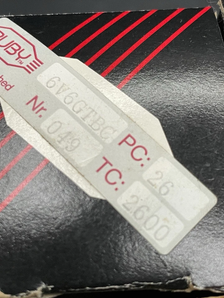 Dois tubos de vácuo de rubi 6V6GTBC cada - Imagem 2 de 4