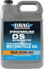 DRAG SPECIALTIES OIL DS3 Synthetic Engine Oil - 20W-50 - 1 U.S. Gal 198927