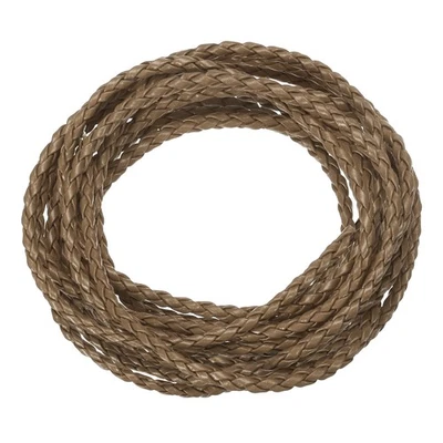 Cordons en cuir tressé, bracelet rond en cuir, colliers (3 mm, 2 yards, marron) - Photo 1/4