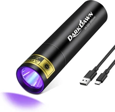 DARKDAWN UV Flashlight 395 NM, USB-C Rechargeable Flashlights LED Woods Lamp, Mi