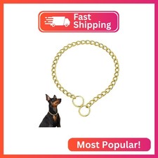 Dog Chain Collars, Metal Choke Link Dog Collar Choker Training Heavy Duty Slip M