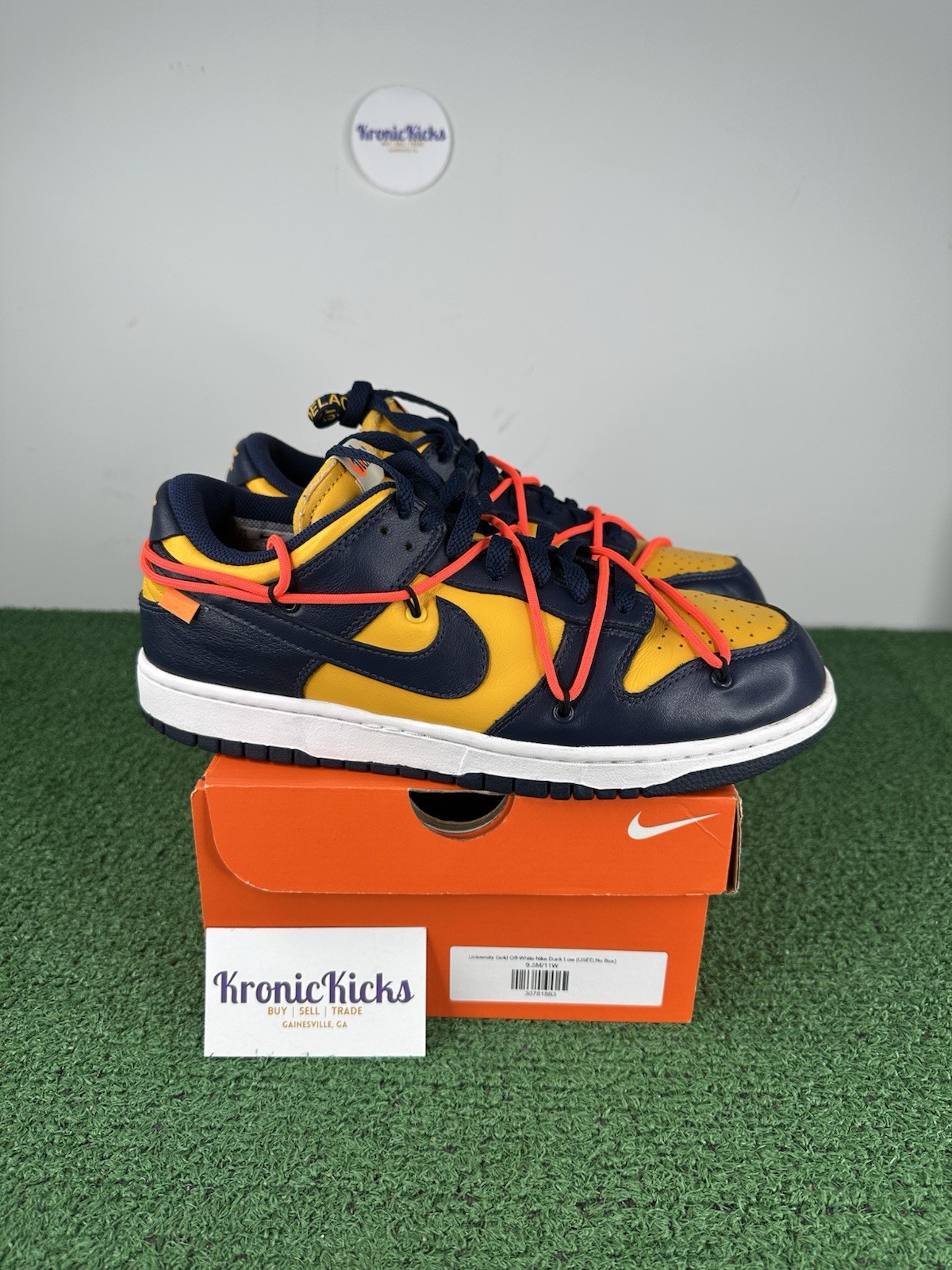 OFF WHITE X NIKE Taglia 9 5 Nike Dunk Low x OFF WHITE University G 2019 Uso leggero