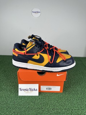 Size 9.5 - Nike Dunk Low x OFF-WHITE University Gold 2019 - Light Use