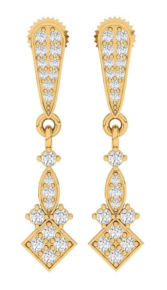 Juego de pendientes colgantes de araña I1 G 0,50 quilates de diamantes genuinos de oro rosa de 14 quilates Foto 3 de 4