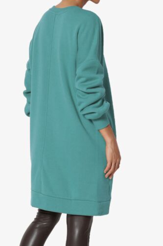 TheMogan S~3X Casual Oversized Crew Neck Fleece Sweatshirts Loose Pullover Tunic - Picture 84 of 152