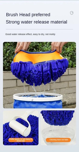 Cepillo de limpieza de fregona de lavado de autos telescópico mango largo fregona barra doblada - Imagen 19 de 24