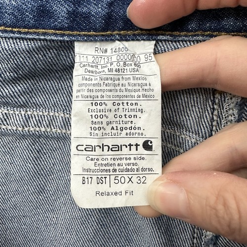 NWT Carhartt Relaxed Fit Jeans Tapered Leg Casual Workwear Cotton Men 's 50 x 32 - Picture 4 of 8