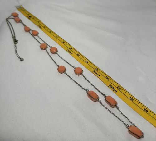SPLENDIDA COLLANA LUNGHEZZA OPERA STILE VINTAGE ARGENTO E TONO CORALLO - Foto 3 di 3