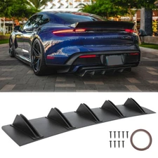 Rear Bumper Diffuser Spoiler 10 Shark Fins Trim Kit For Porsche Taycan 2020-2023